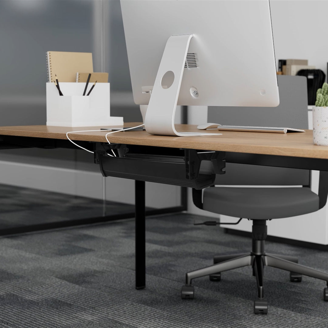 Maclean organizator de cabluri/extensiuni sub birou, încărcare max. 5 kg, negru, MC-106 B
