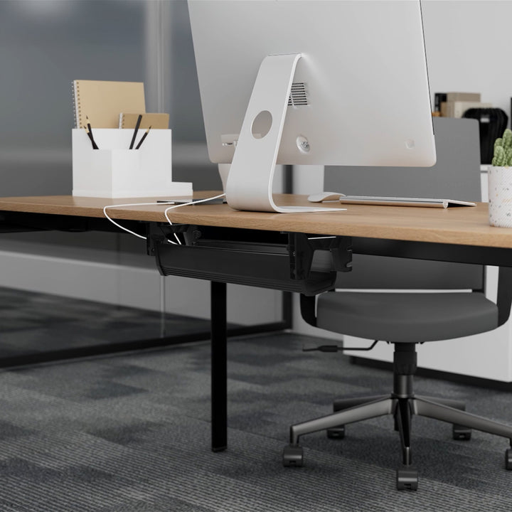 Maclean organizator de cabluri/extensiuni sub birou, încărcare max. 5 kg, negru, MC-106 B
