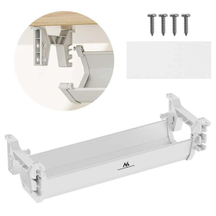Maclean organizator de cabluri/extensiuni sub birou, încărcare max. 5 kg, alb, MC-106 W