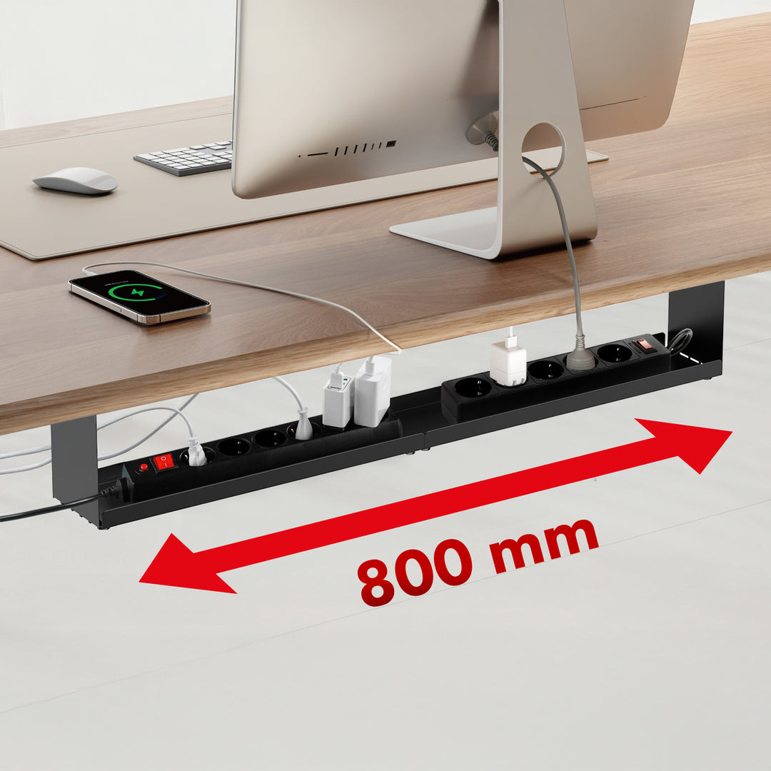 Maclean organizator compact de cabluri sub birou, sarcină max. 5 kg, negru, MC-107 B