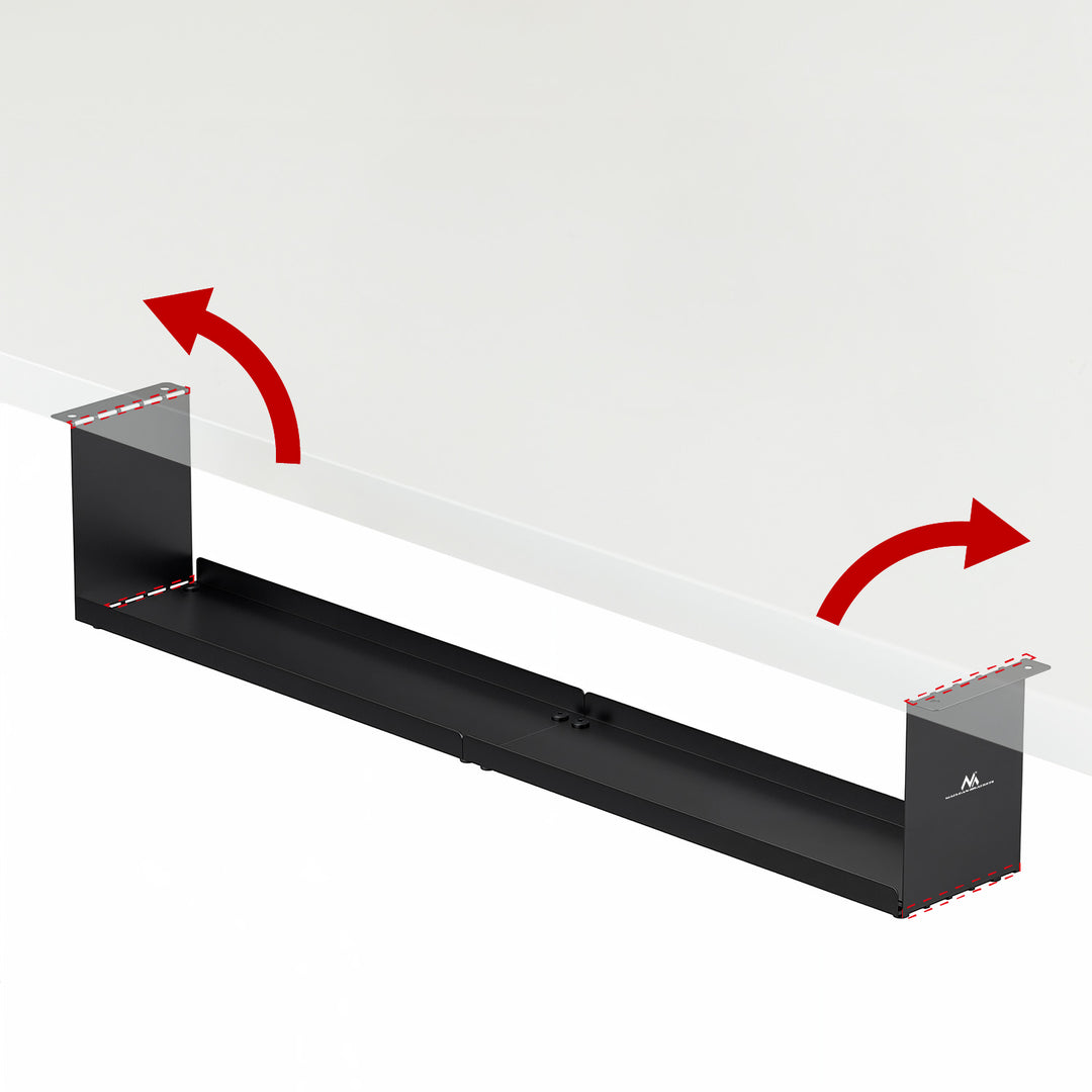 Maclean organizator compact de cabluri sub birou, sarcină max. 5 kg, negru, MC-107 B