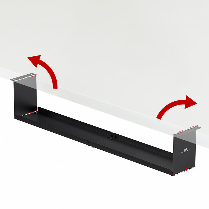 Maclean organizator compact de cabluri sub birou, sarcină max. 5 kg, negru, MC-107 B