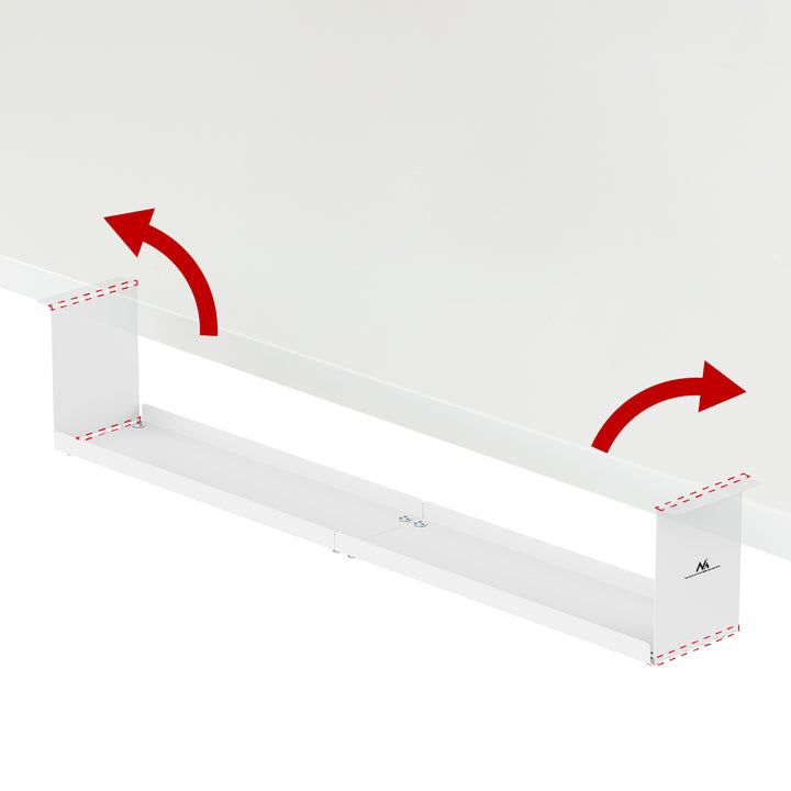 Maclean organizator compact de cabluri sub birou, sarcină max. 5 kg, alb, MC-107 W