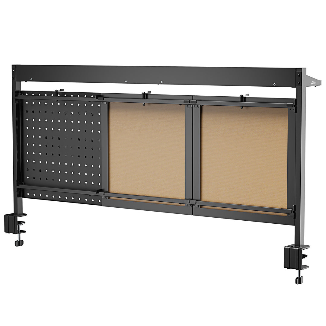 Separator de birou / organizator Ergo Office, sarcină max. 10kg, alb și tablă de plută, lățime 1250mm, negru,ER-300 B