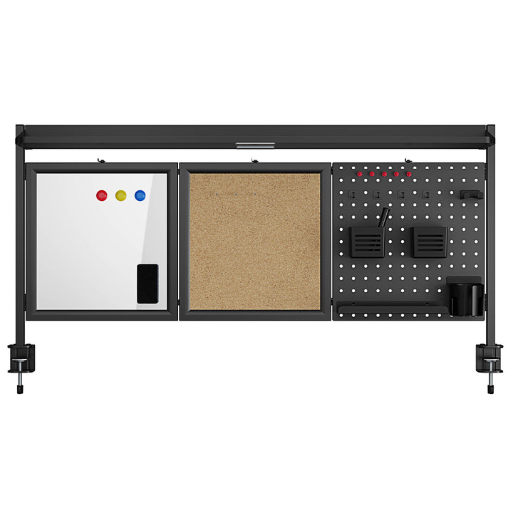 Separator de birou / organizator Ergo Office, sarcină max. 10kg, alb și tablă de plută, lățime 1250mm, negru,ER-300 B