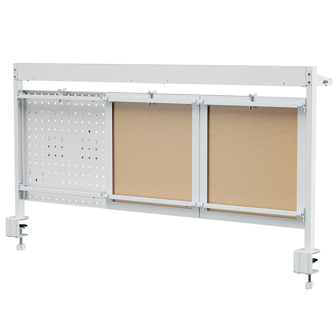 Separator de birou / organizator Ergo Office, sarcină max. 10kg, alb și tablă de plută, lățime 1250mm, alb, ER-300 W