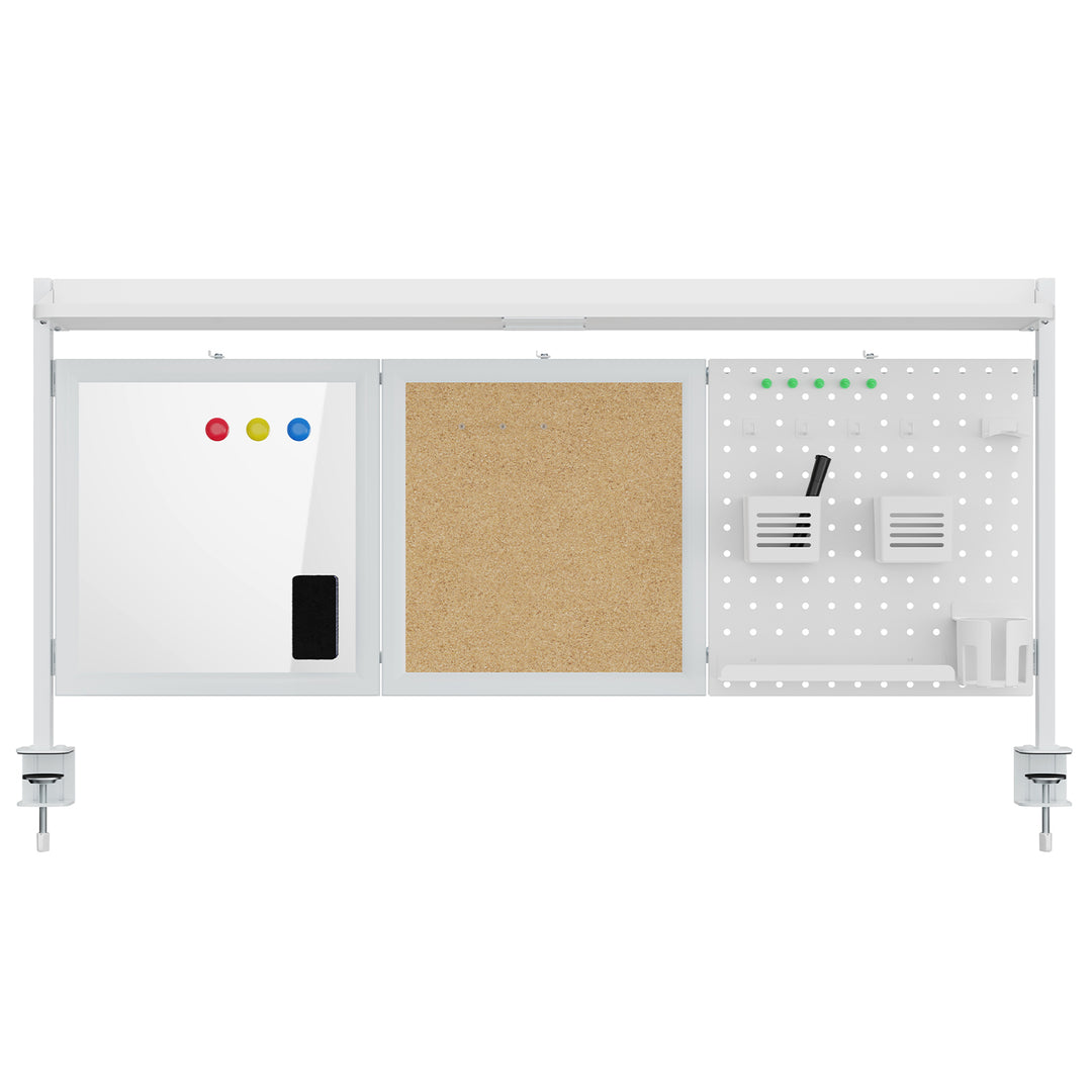 Separator de birou / organizator Ergo Office, sarcină max. 10kg, alb și tablă de plută, lățime 1250mm, alb, ER-300 W