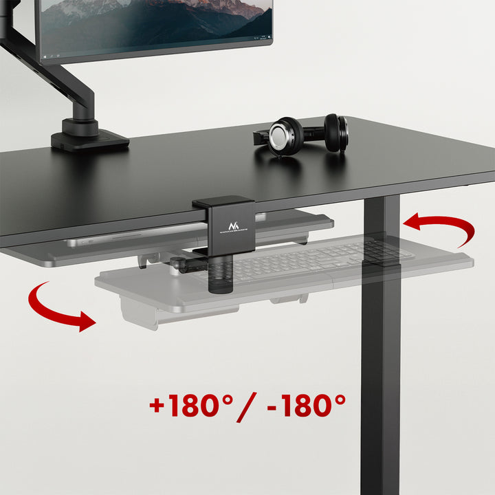 Suport pentru tastatură Maclean undesk, sarcină max. 5 kg, reglabil orizontal și vertical, negru, MC-108 B
