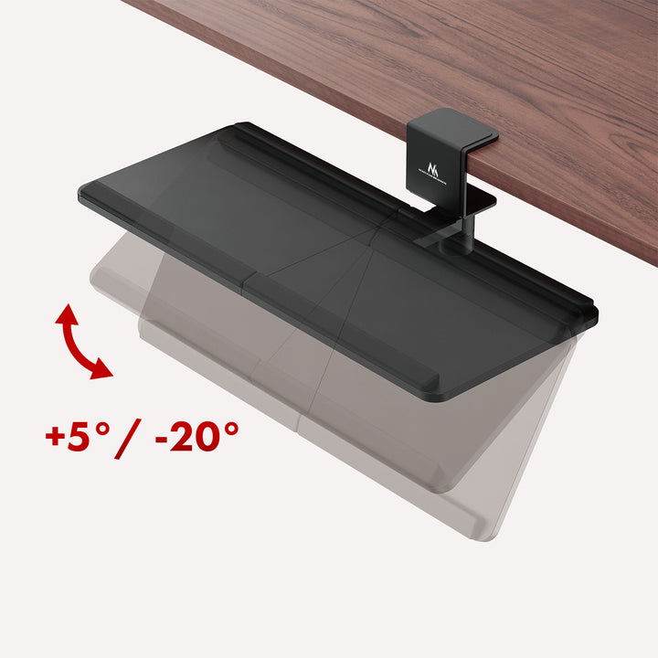 Suport pentru tastatură Maclean undesk, sarcină max. 5 kg, reglabil orizontal și vertical, negru, MC-108 B