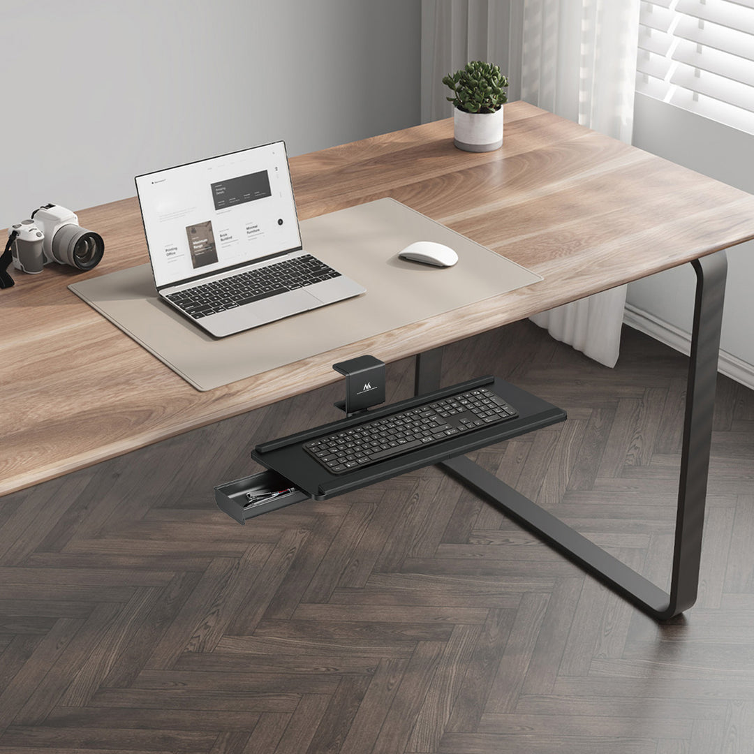 Suport pentru tastatură Maclean undesk, sarcină max. 5 kg, reglabil orizontal și vertical, negru, MC-108 B