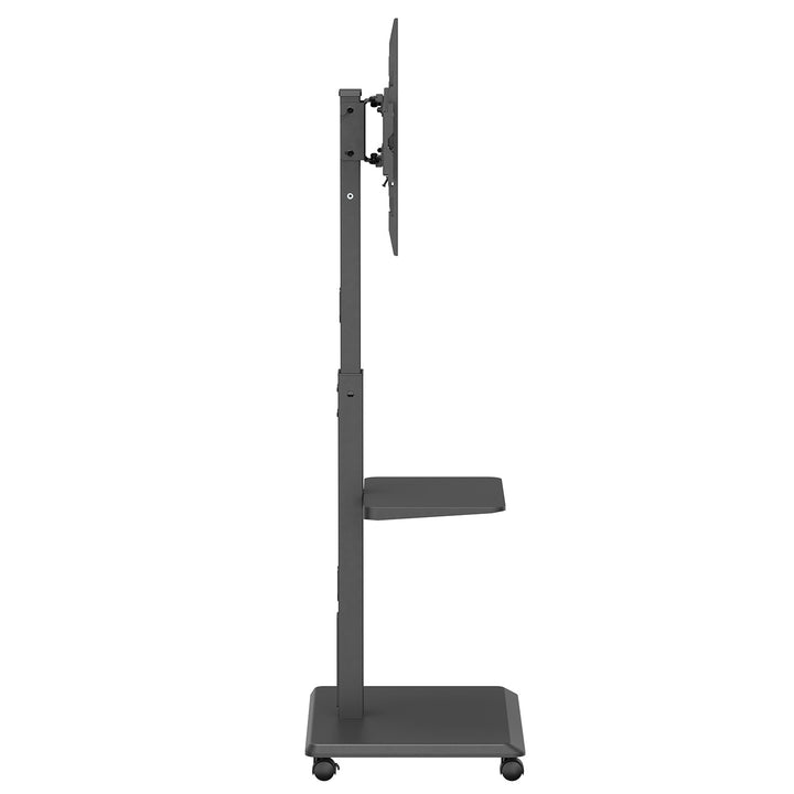 Suport TV / cărucior Ergo-Office, sarcină max. 50kg / 5kg raft, max. VESA 600x400, bandă de alimentare încorporată, negru, ER-304 B
