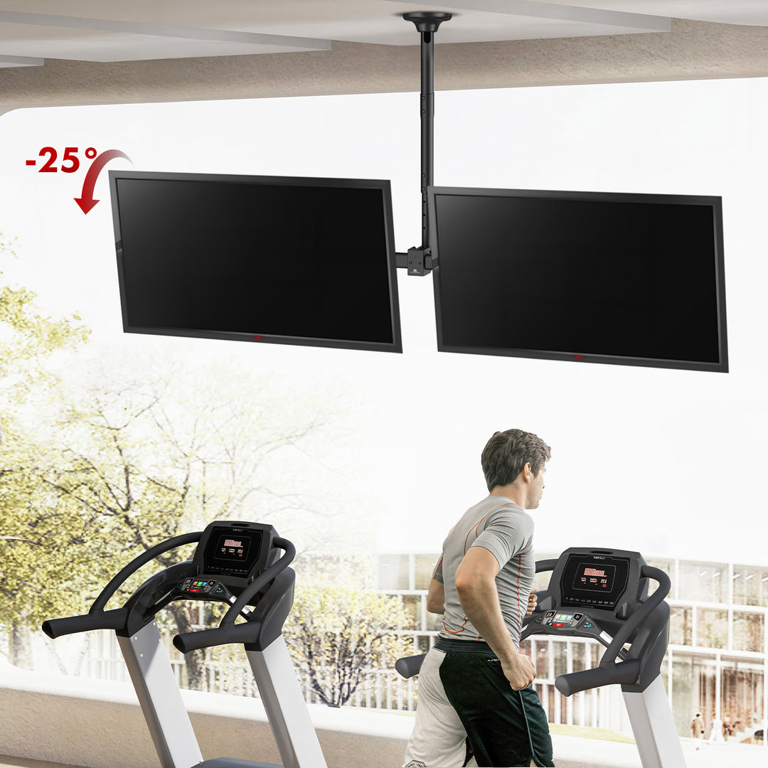 Suport plafon Maclean pentru două televizoare, sarcină max. 2x40kg, 34-60", VESA max 600x400, MC-111 B