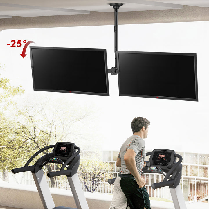 Suport plafon Maclean pentru două televizoare, sarcină max. 2x40kg, 34-60", VESA max 600x400, MC-111 B