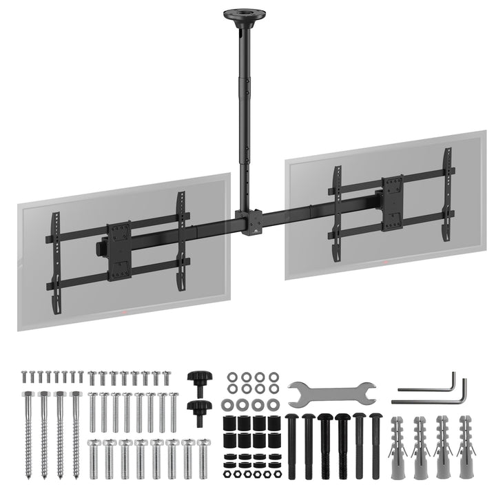 Suport plafon Maclean pentru două televizoare, sarcină max. 2x40kg, 34-60", VESA max 600x400, MC-111 B