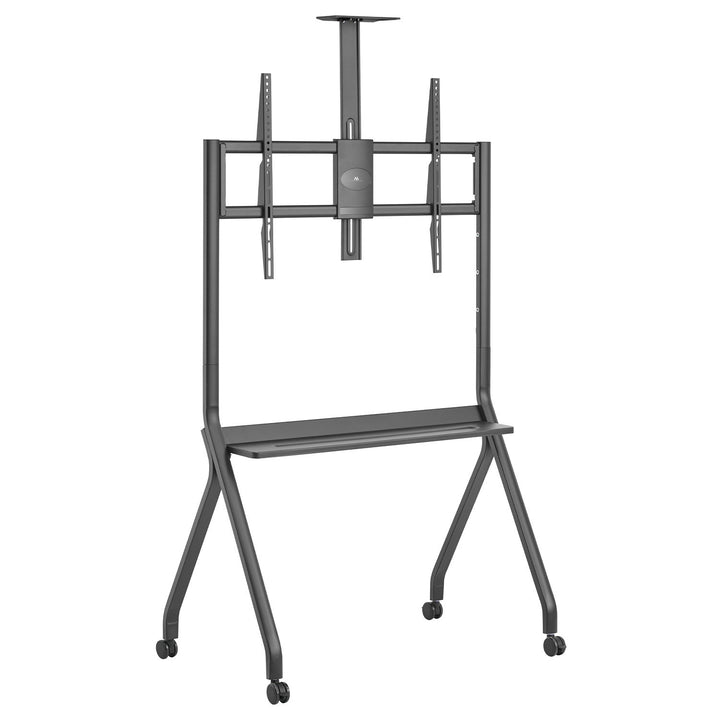 Maclean TV stand / cărucior, raft cameră, pe roți, 55-100", încărcare max. 120kg/10kg raft, max. VESA 900x600, negru, MC-114 B