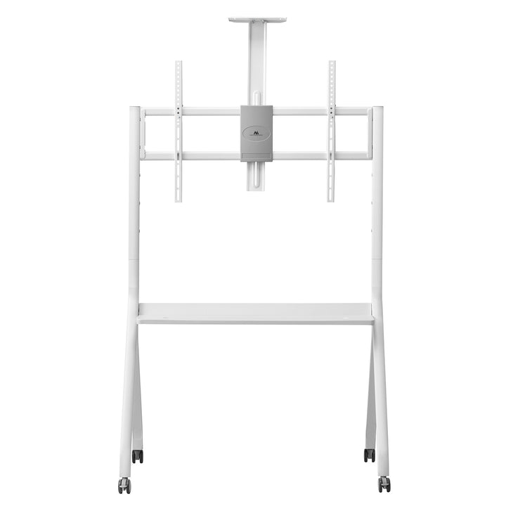 Maclean TV stand / cărucior, raft cameră, pe roți, 55-100", încărcare max. 120kg/10kg raft, max. VESA 900x600, alb, MC-114 W