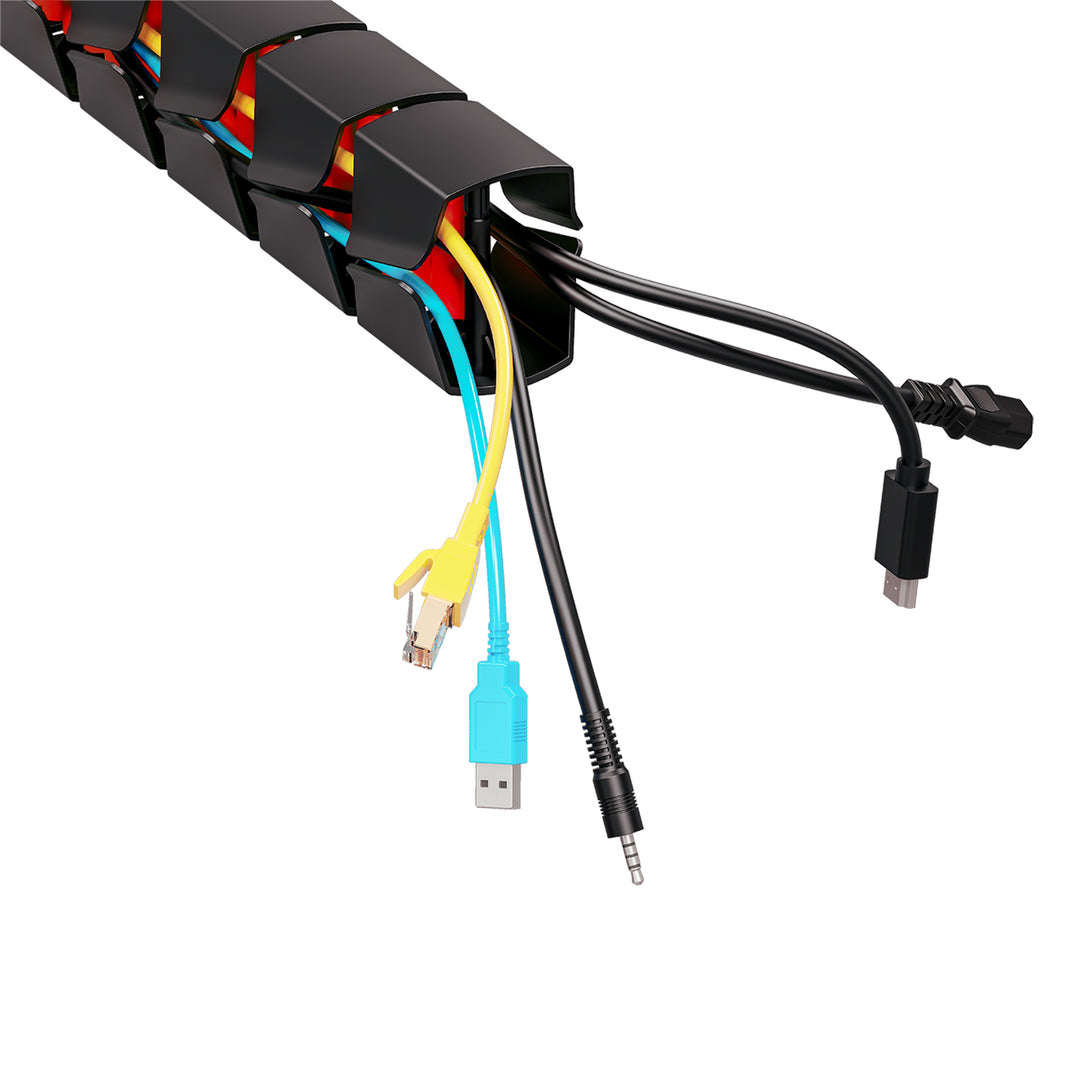 Organizator de cabluri de birou Nano RS / grilaj pentru cabluri, 1345mm, negru și roșu, RS125