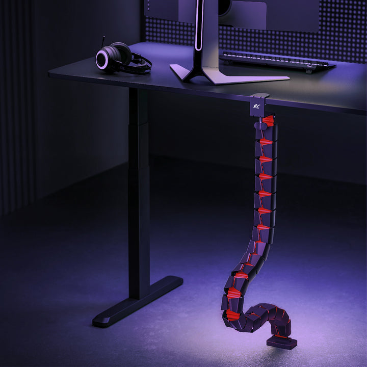 Organizator de cabluri de birou Nano RS / grilaj pentru cabluri, 1345mm, negru și roșu, RS125