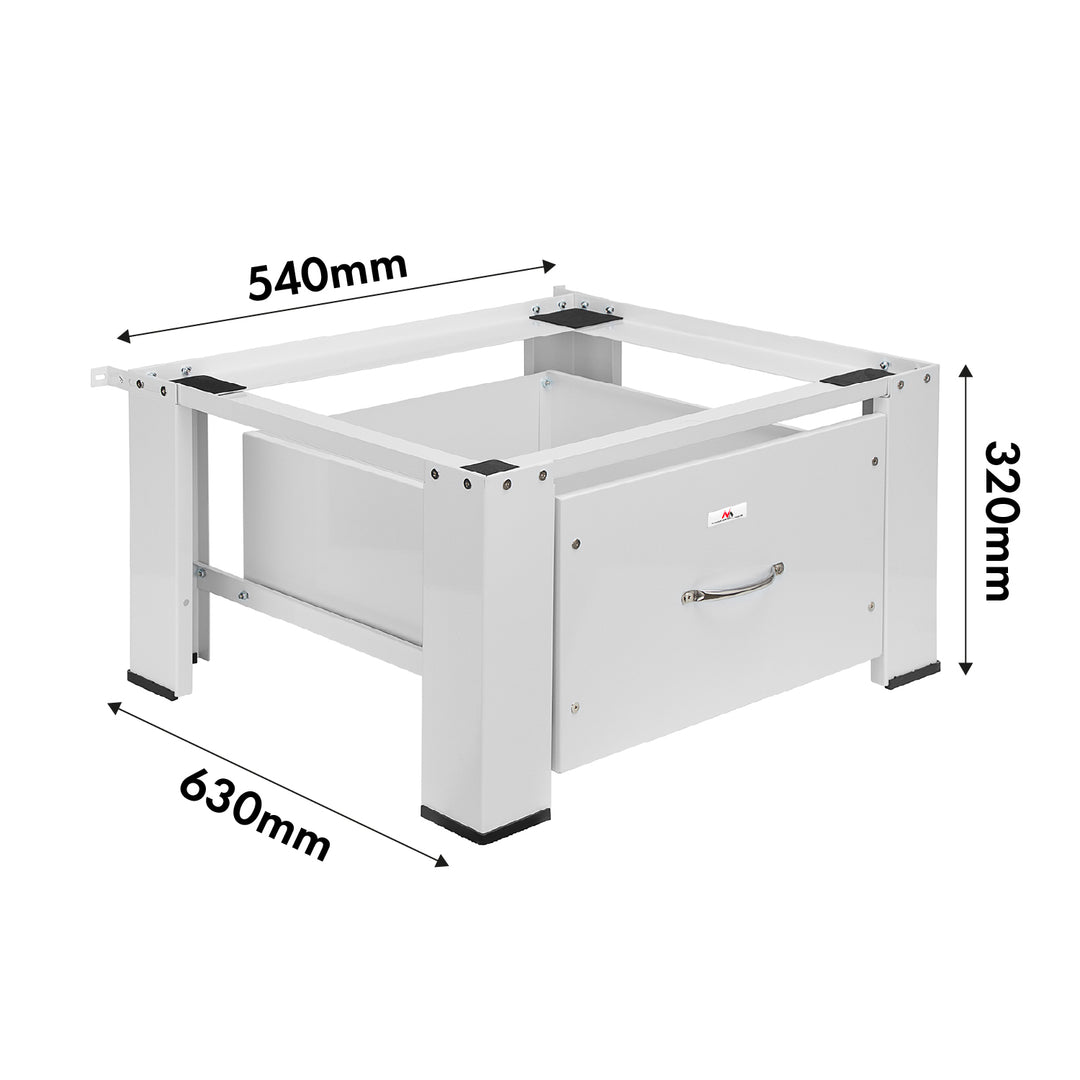 Baza pentru masina de spalat / uscator cu sertar Maclean, sarcina max. 150kg, alb, MC-117 W