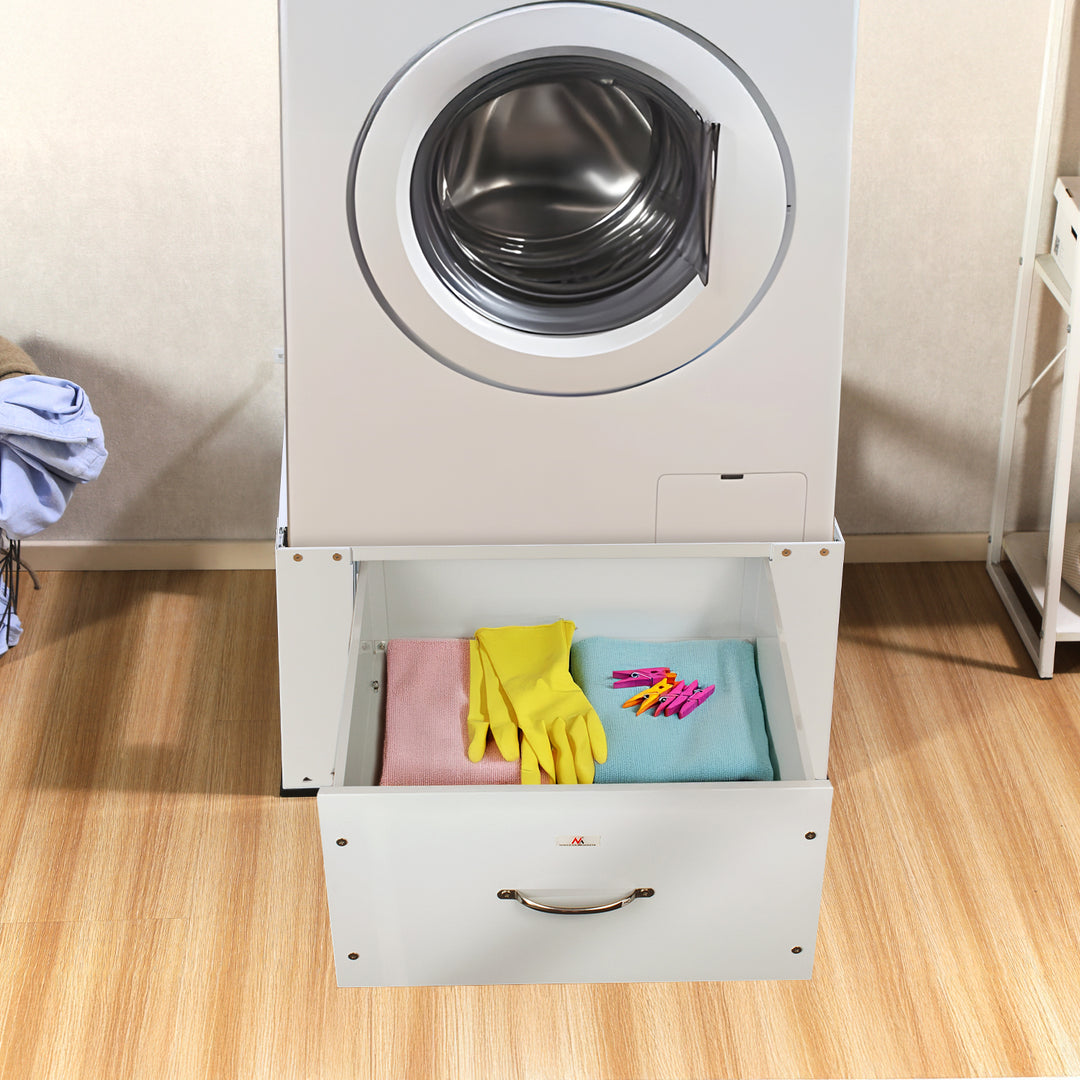 Baza pentru masina de spalat / uscator cu sertar Maclean, sarcina max. 150kg, alb, MC-117 W
