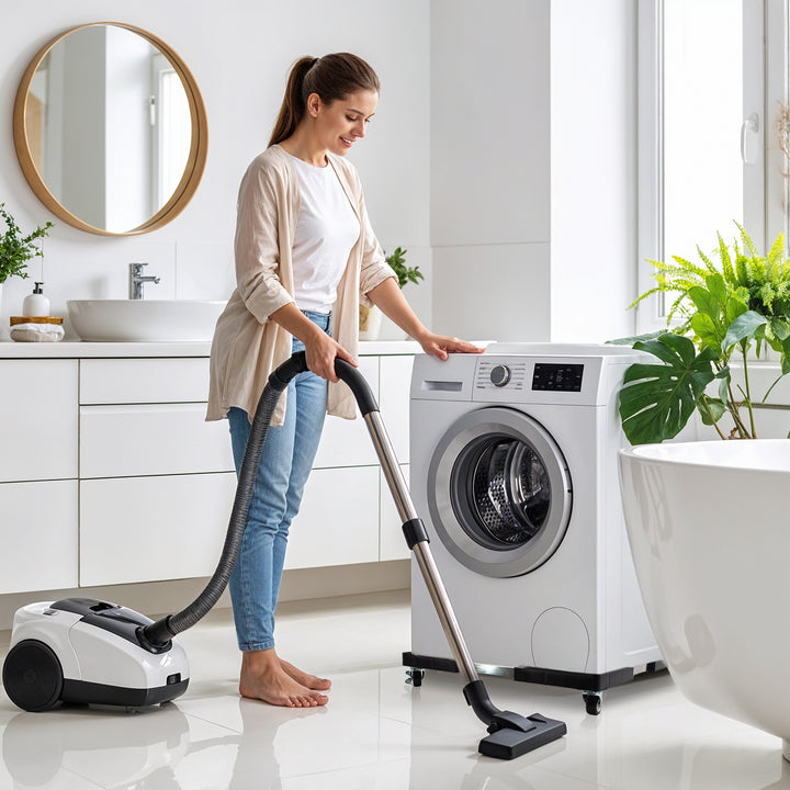 Suport mobil pentru mașini de spălat Maclean, blocare cu roți, lățime 700-900 mm, universal, până la 200 kg, MC-119 B