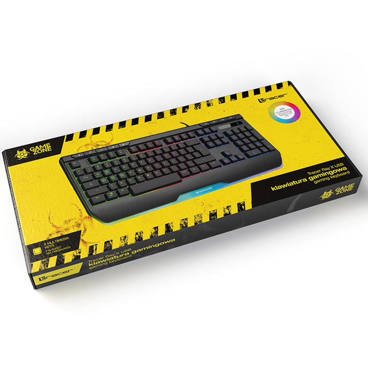 Tastatură de gaming Tracer, retroiluminare RGB, USB, GAMEZONE RAY X USB