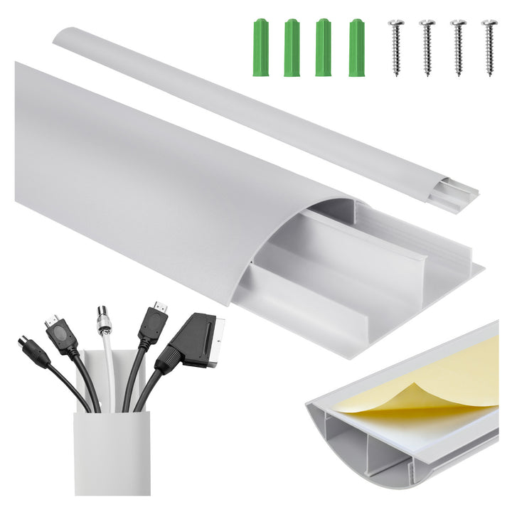 Bandă de acoperire a cablurilor Maclean din aluminiu, 62x20x750mm, argintiu, MC-814 S