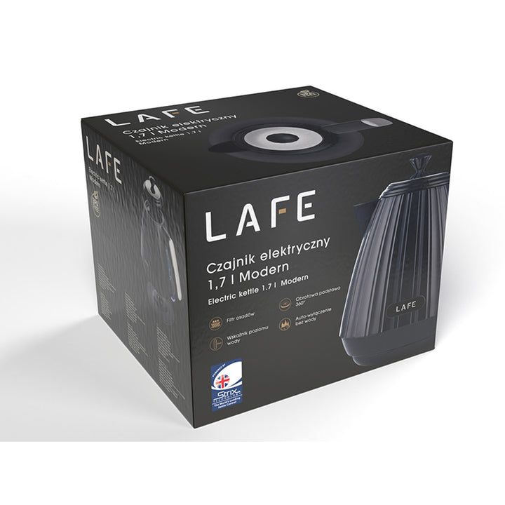 Ceainic electric Lafe, design minimalist, 2200W, 1,7L, negru,
