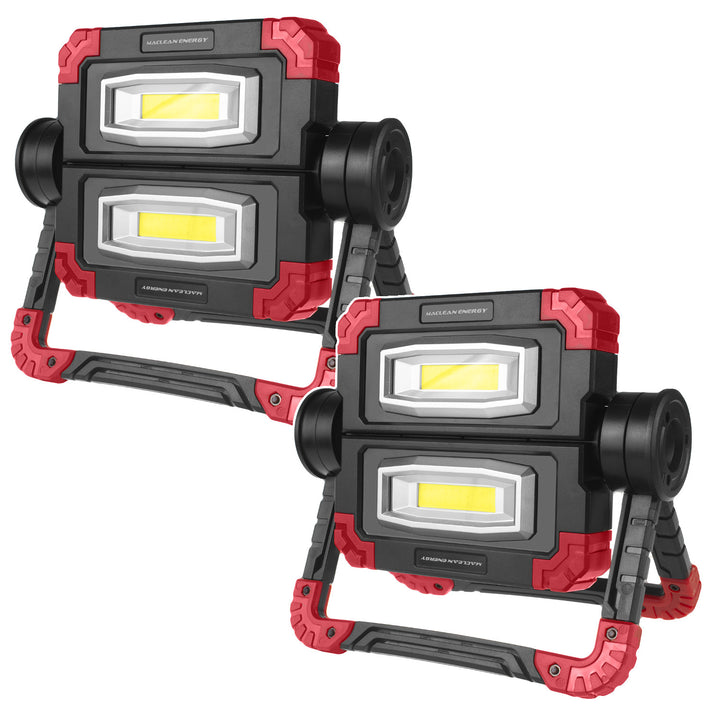 Set 2 lampi de lucru LED COB Maclean MCE439, 300 lm, 3 moduri de iluminare, alimentare 4xAA, temperatura de culoare 6500K, negru