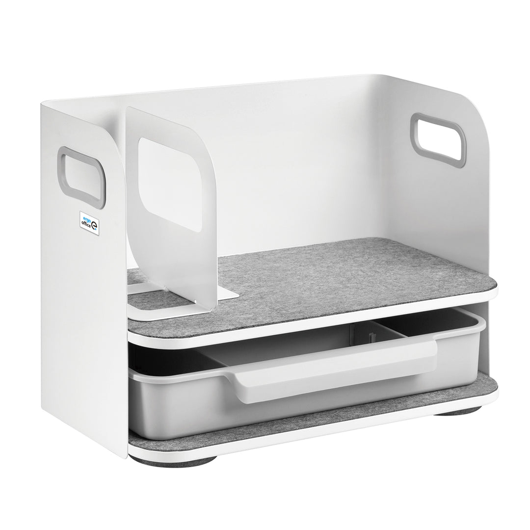 Organizator de birou cu sertar Ergo Office, alb, max. 10kg, ER-440 + Organizator de birou pentru ustensile ER-442