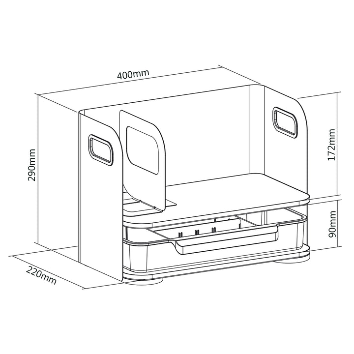Organizator de birou cu sertar Ergo Office, alb, max. 10kg, ER-440 + Organizator de birou pentru ustensile ER-442