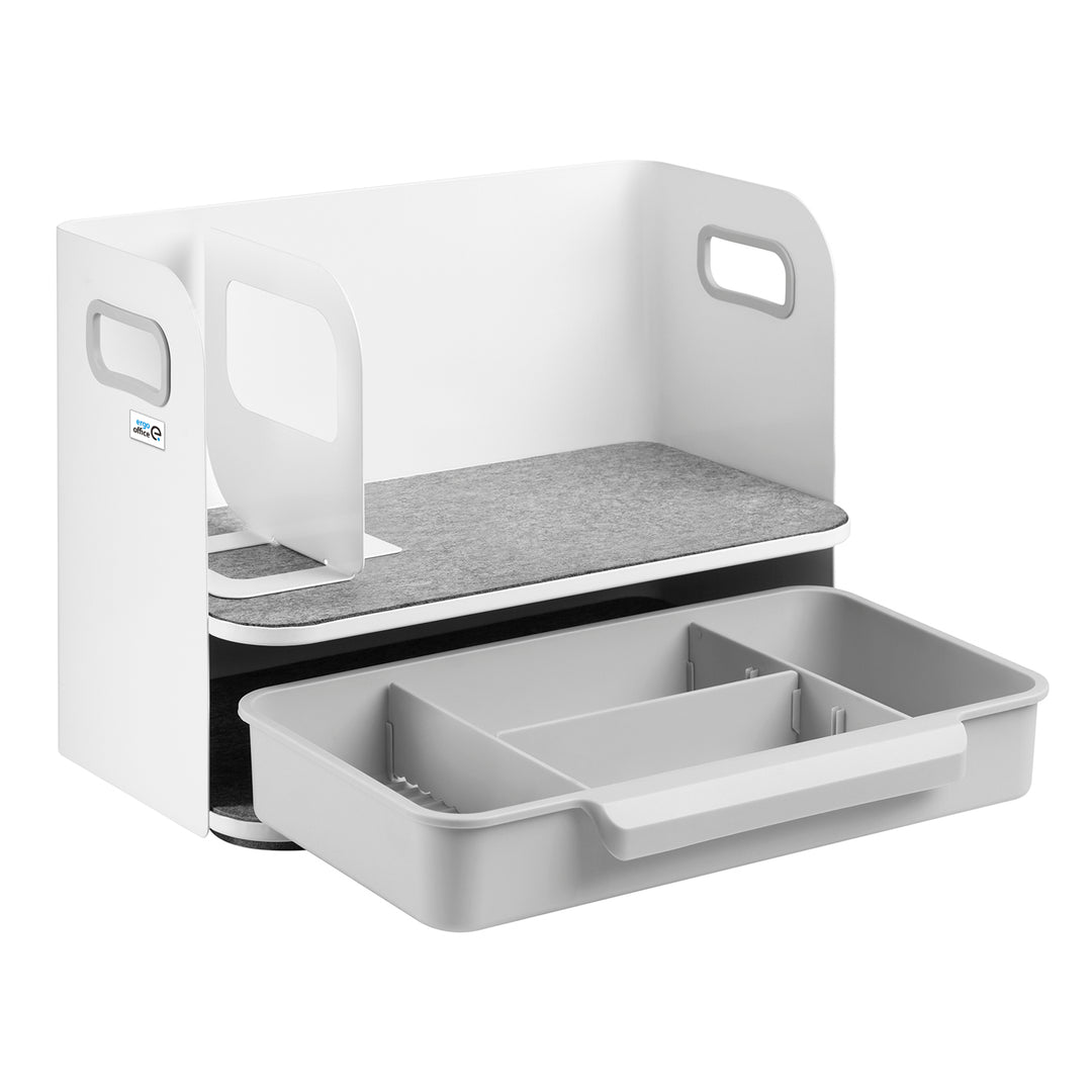 Organizator de birou cu sertar Ergo Office, alb, max. 10kg, ER-440 + Organizator de birou pentru ustensile ER-442