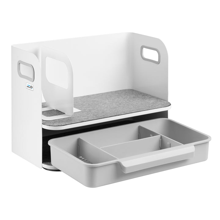 Organizator de birou cu sertar Ergo Office, alb, max. 10kg, ER-440 + Organizator de birou pentru ustensile ER-442