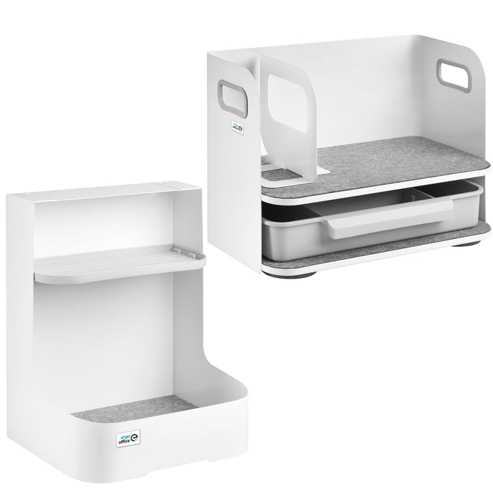 Organizator de birou cu sertar Ergo Office, alb, max. 10kg, ER-440 + Organizator de birou pentru ustensile ER-442