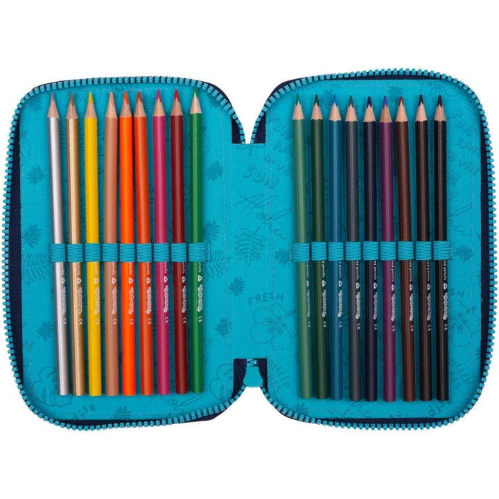 Geantă pentru creioane CoolPack cu trei compartimente și accesorii JUMPER 3 STITCH