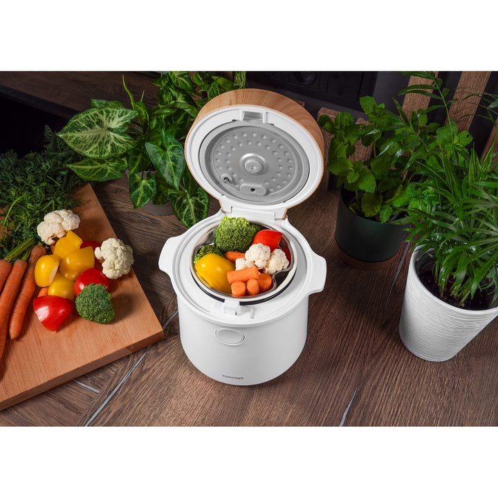 Fierbător de orez Concept, 9 programe, afișaj LED, 1,5 l, alb, RE3030