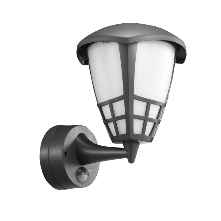 Lampă de perete 1xE27 cu senzor Maclean, senzor infraroșu, sarcină max. 60W, IP65, culoare gri, MCE518 GR + bec cu filament LED E27, 8W 230V Maclean Energy MCE268 WW alb cald 3000K 1055lm retro edison decorativ