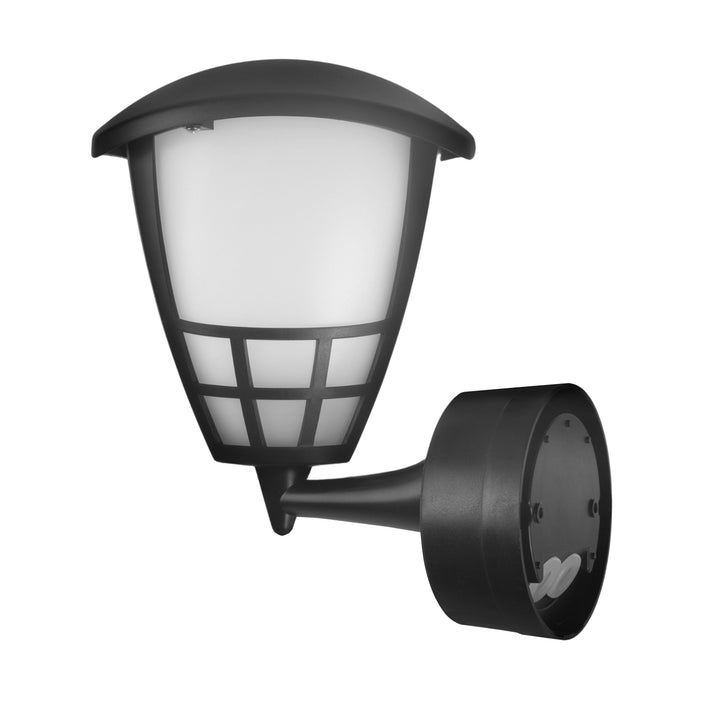 Set aplica de perete exterioara cu senzor de miscare Maclean MCE518 B, cu bec LED E27, 4W 230V MCE266, negru