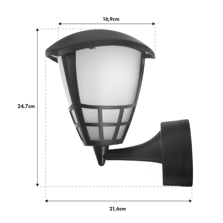 Lampă de perete 1xE27 Maclean, sarcina max. 60W, IP65, negru, MCE519 B + bec cu filament LED E27, 6W 230V Maclean Energy MCE284 WW alb cald 3000K 720lm retro decorative edison