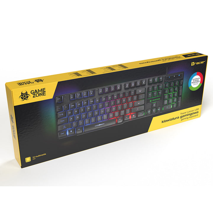 Tastatură de gaming Tracer, iluminare LED, USB, GAMEZONE LoCCar