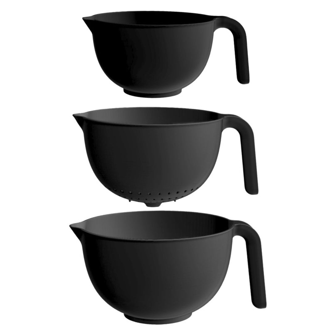 Set practic, 2x castron, strecurătoare, cu mâner, grafit închis, 10034392