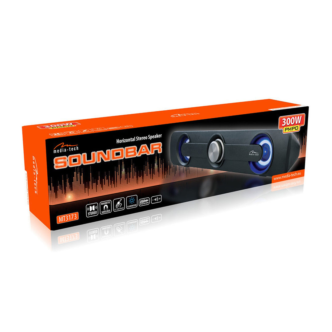 Difuzor soundbar stereo orizontal, PMPO 300W, RMS 5W Media-Tech MT3173