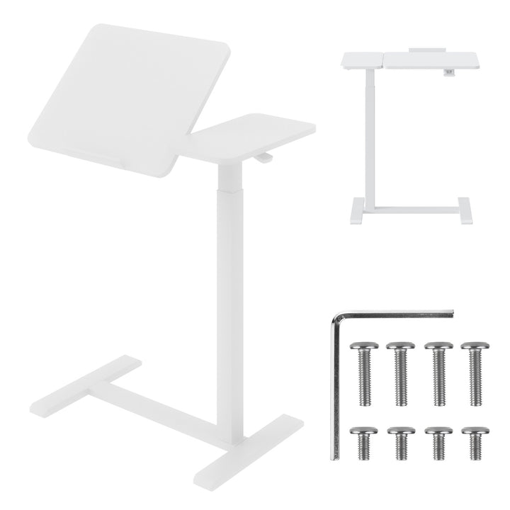 Suport mobil pentru birou/laptop Maclean, alb, înălțime reglabilă 76-109cm, max. 30kg , MC-120 W
