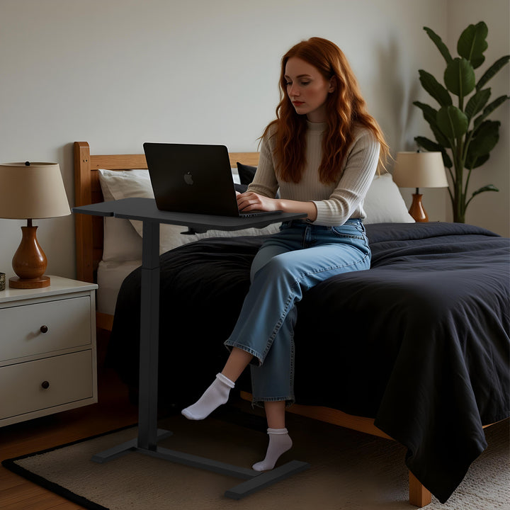 Maclean suport mobil pentru birou/laptop, negru, înălțime reglabilă 76-109cm, max. 30kg , MC-120 B
