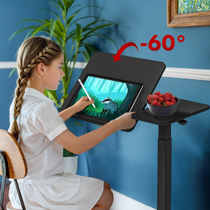 Maclean suport mobil pentru birou/laptop, negru, înălțime reglabilă 76-109cm, max. 30kg , MC-120 B