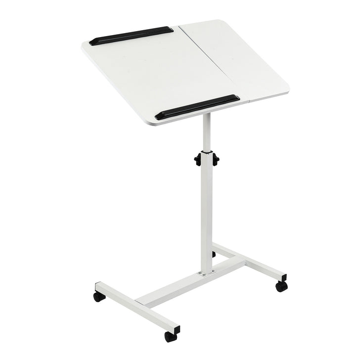 Suport mobil pentru birou/laptop Maclean, alb, înălțime reglabilă 59-89cm, max. 30kg , MC-121 W