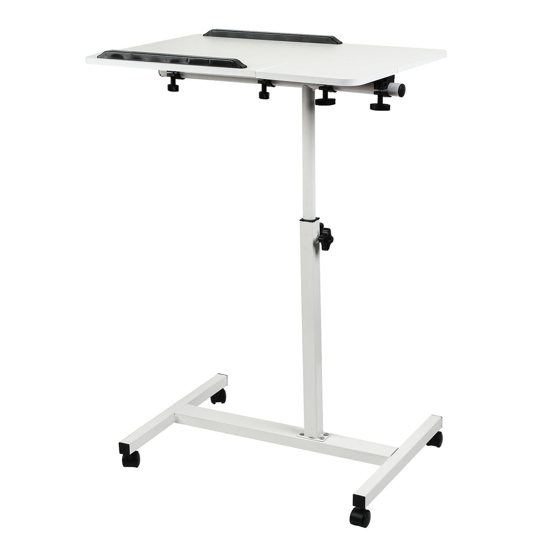 Suport mobil pentru birou/laptop Maclean, alb, înălțime reglabilă 59-89cm, max. 30kg , MC-121 W