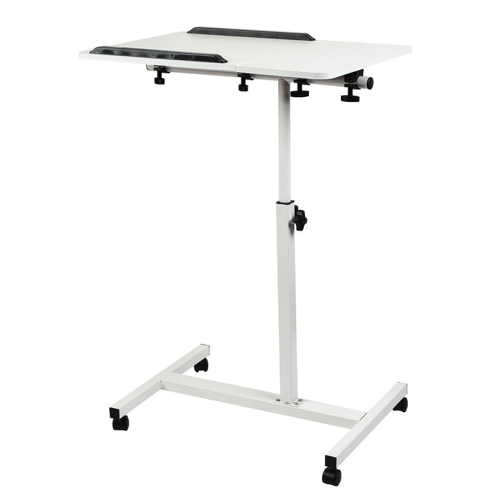 Suport mobil pentru birou/laptop Maclean, alb, înălțime reglabilă 59-89cm, max. 30kg , MC-121 W