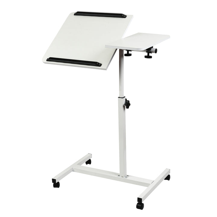 Suport mobil pentru birou/laptop Maclean, alb, înălțime reglabilă 59-89cm, max. 30kg , MC-121 W