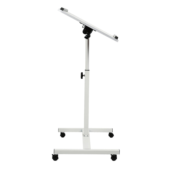 Suport mobil pentru birou/laptop Maclean, alb, înălțime reglabilă 59-89cm, max. 30kg , MC-121 W